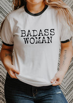 Badass Woman, Typewriter Font - Retro Fitted Ringer