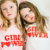 GIRL POWER Tshirt - Pink & White