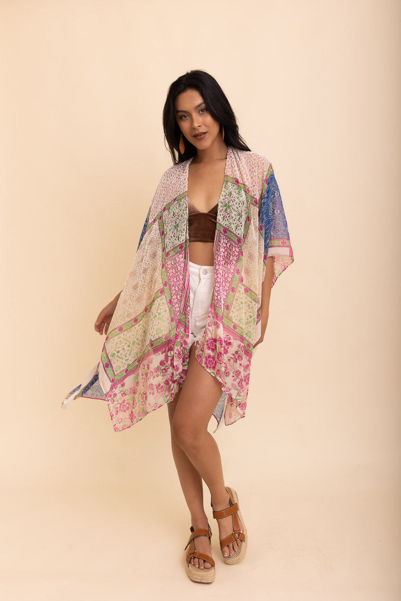 Boho Bliss Burnout Velvet Kimono