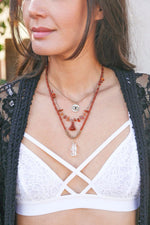 Carnelian & Crystal Layered Necklace Jewelry