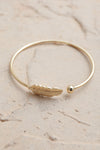 Chic Silver Feather Cuff Jewelry Gold