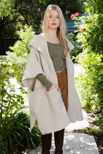 Cozy Plush Solid Color Hooded Ruana Ponchos