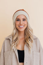 Essential Harmony Two-Tone Knit Cap Beanies Rust
