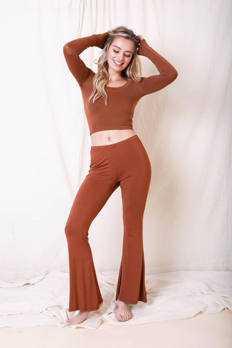Flared Lounge Pants Bralette Small / Copper