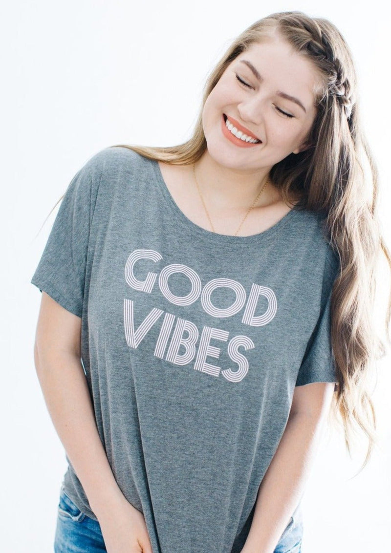 GOOD VIBES, Gray Good Vibes tshirt, Good Vibes Tee, Good Vibes, Good Vibes Shirt, Good Vibes Top, Good Vibes Only