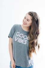 GOOD VIBES, Gray Good Vibes tshirt, Good Vibes Tee, Good Vibes, Good Vibes Shirt, Good Vibes Top, Good Vibes Only