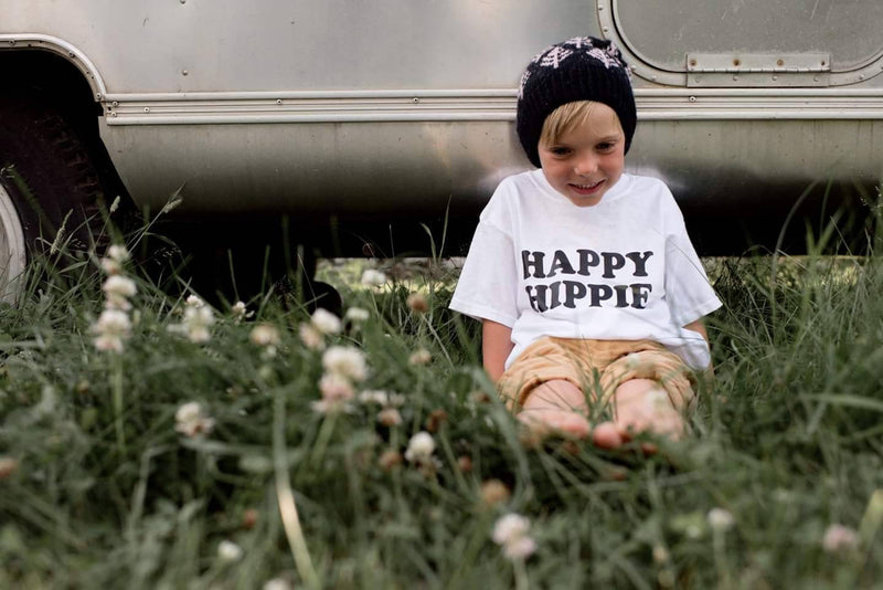 HAPPY HIPPIE Kid's Tee, Hippie Kid's Tshirt, Hippie Kids, Hippie Baby
