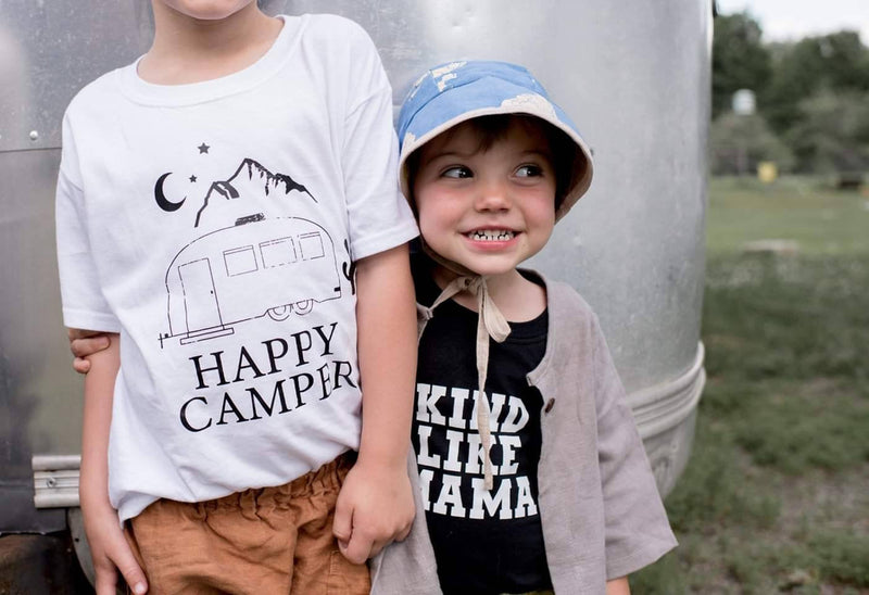 HAPPY CAMPER Kids Tee, Happy Camper Tshirts, Happy Camper Tees, Happy Camper Shirts