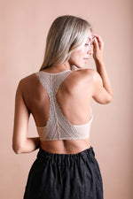 Lacey Racerback Seamless Bralette Small / Beige