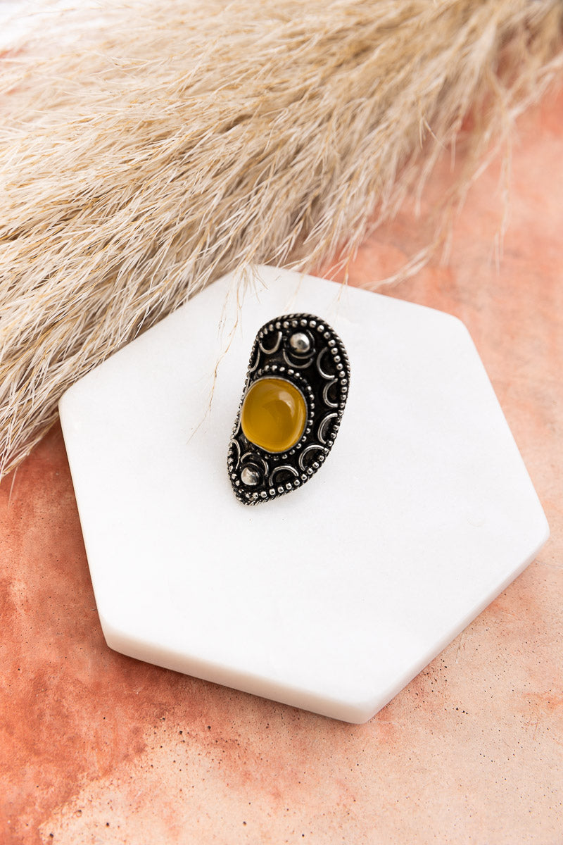 Nostalgic Vintage Honey Tiger’s Eye Statement Ring Jewelry