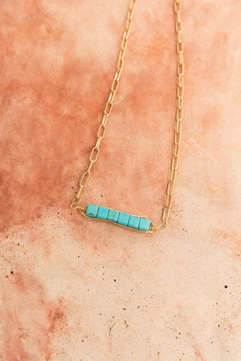 Stacked Turquoise Gold Chain Necklace Jewelry