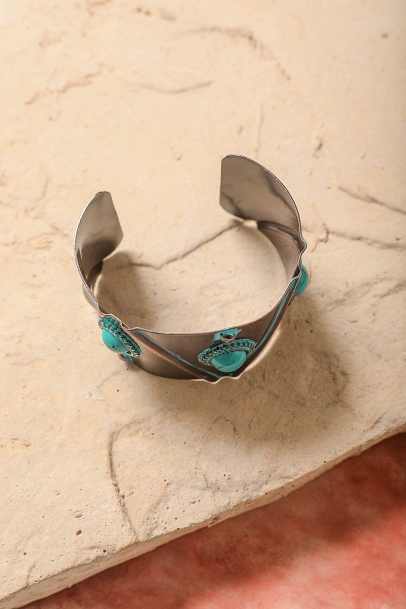 Turquoise Stone Studded Cuff Jewelry