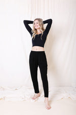 Wide Band Lounge Pants Bralette Small / Black