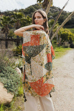 Allover Floral Print Kimono