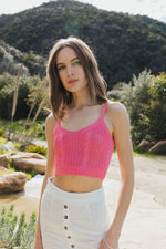 Cable Stitch Breathable Brami Top XS/S / Pink