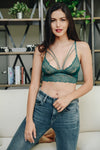 Cut Out Lace Bralette Small / Teal