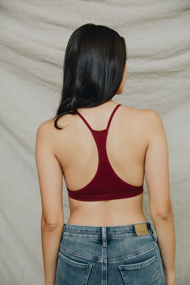 Seamless Lace Up Racerback Bralette